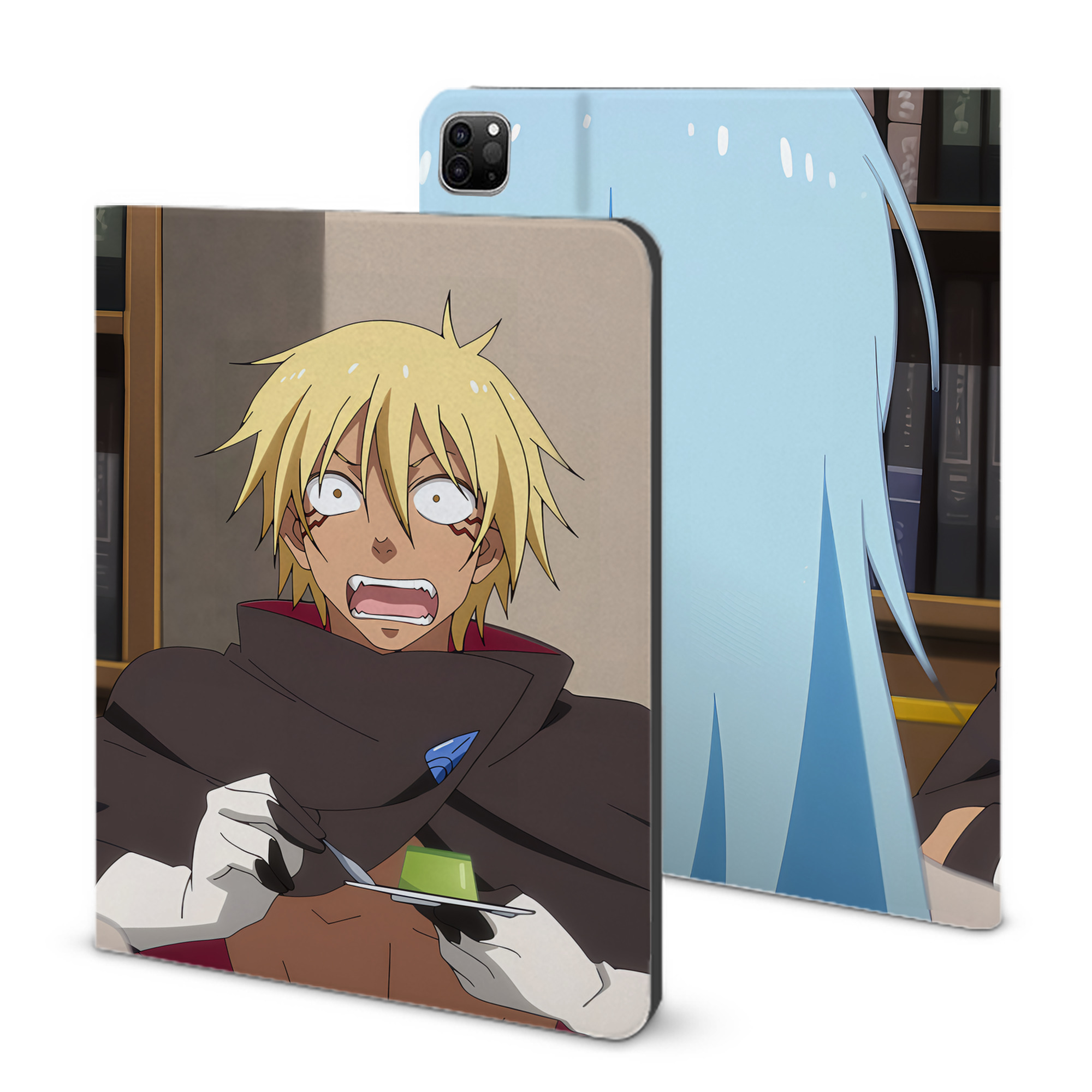 （画像用） 転スラ Regarding Reincarnated to Slime IPad ケース ブック型 PUレザー TPU 耐衝撃 軽量 薄型 ペン収納なし 全面保護 IPad 各モデル対応